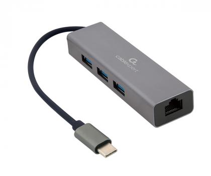 CABLEXPERT USB Type-C hub with 3 ports & RJ45 port