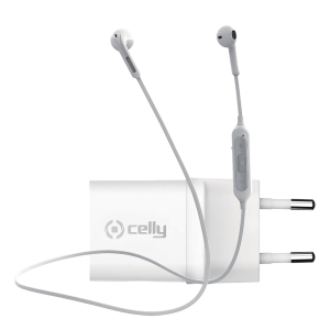 Bluetooth Ακουστικά Neckband CELLY + Φορτιστής Ταξιδίου 20W