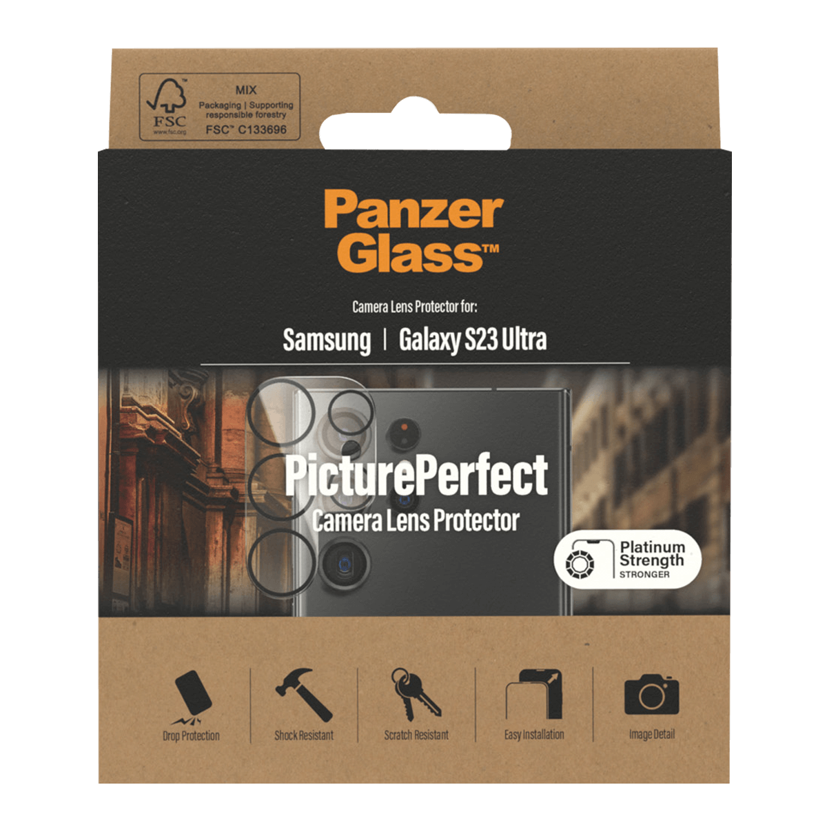 Γυαλί Προστασίας Κάμερας PANZERGLASS Case Friendly Picture Perfect για SAMSUNG Galaxy S23 Ultra - 3