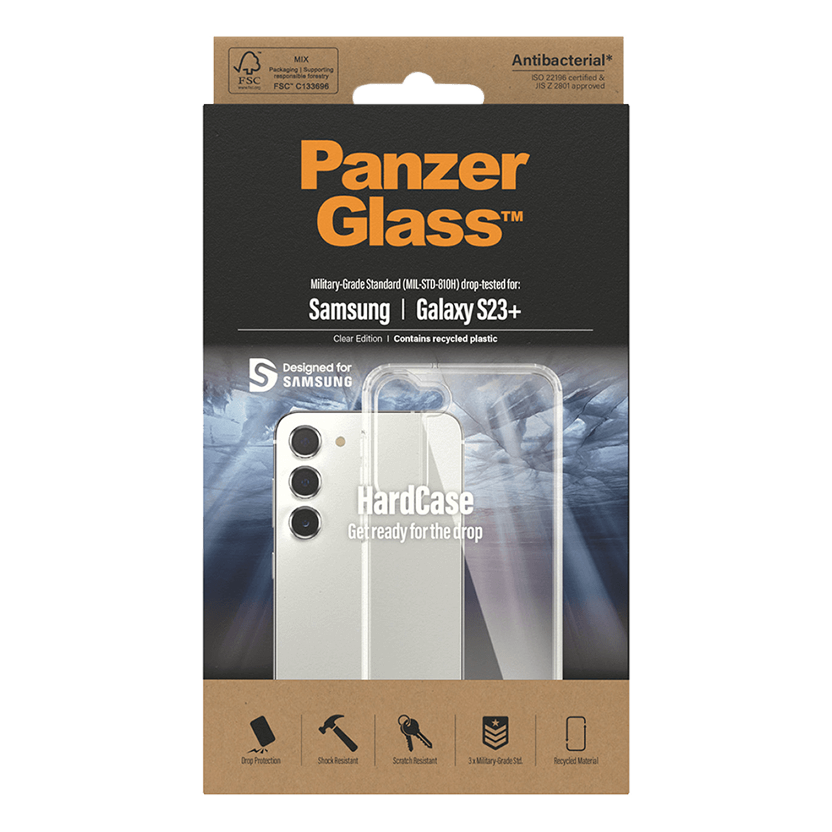 Διάφανη Θήκη PANZERGLASS Hard Case MagSafe Antibacterial για SAMSUNG Galaxy S23+ - 2