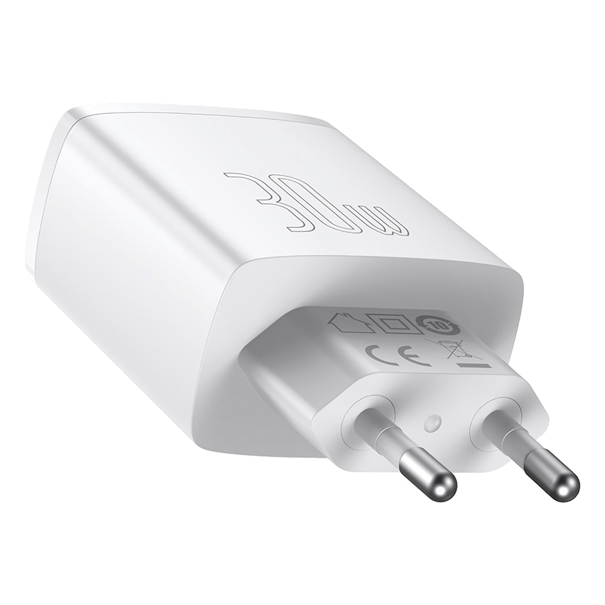 Φορτιστής Ταξιδίου BASEUS USB Type-C + 2 USB Type-A 30W Λευκό - 3