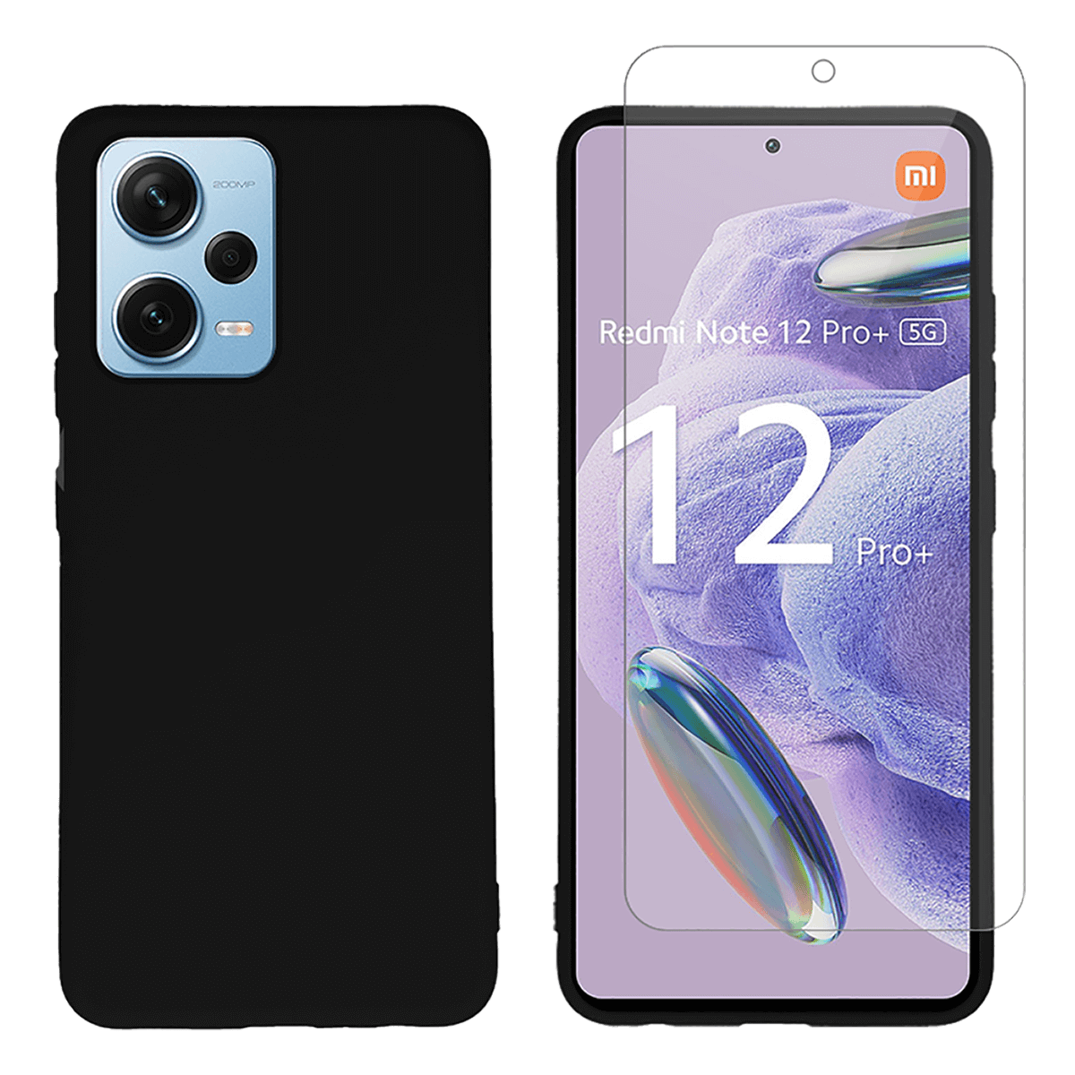 Θήκη Matte + Γυαλί Προστασίας Οθόνης COSY για XIAOMI Redmi Note 12 Pro+ 5G Μαύρη
