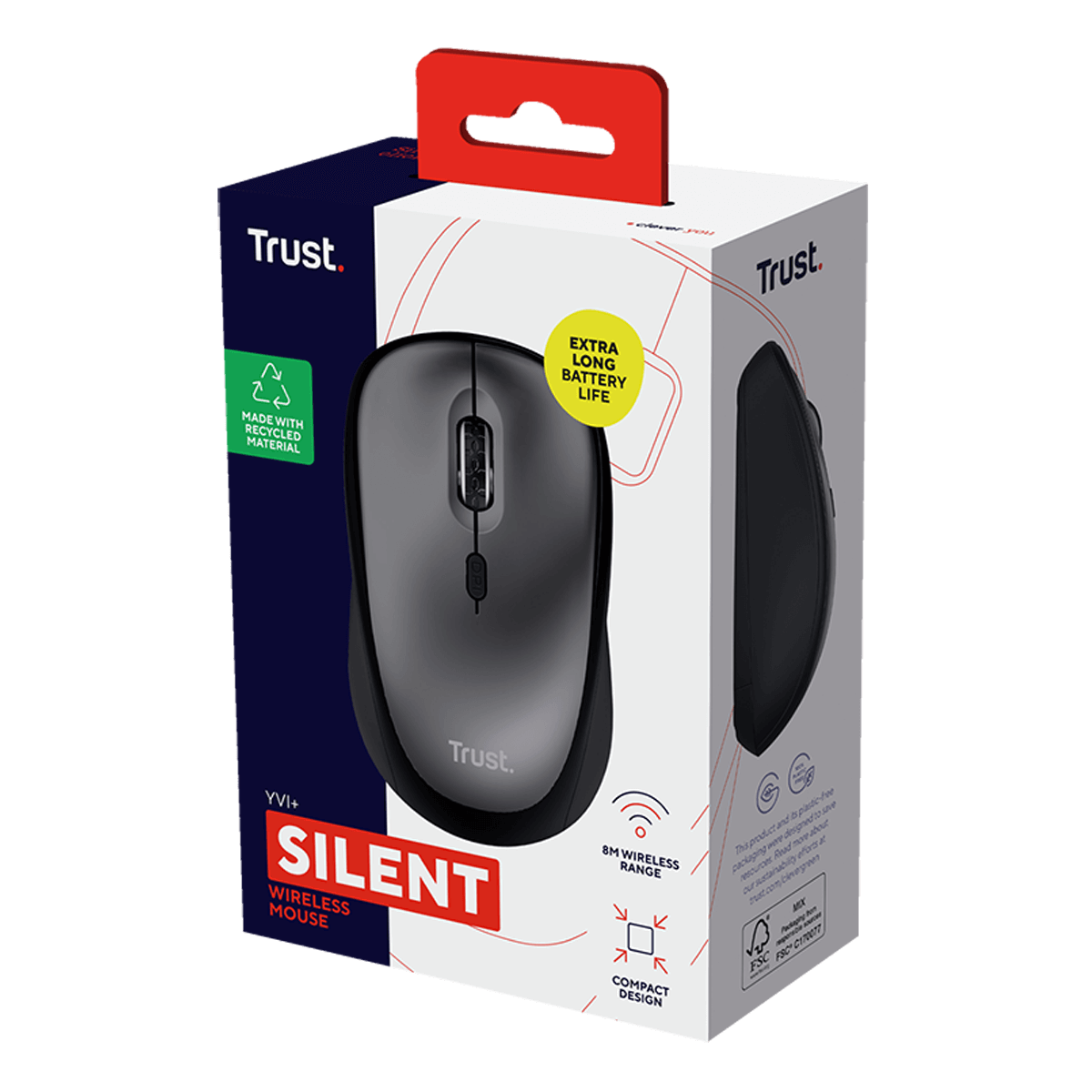 Ασύρματο Ποντίκι TRUST YVI+ Silent Eco Μαύρο - 5