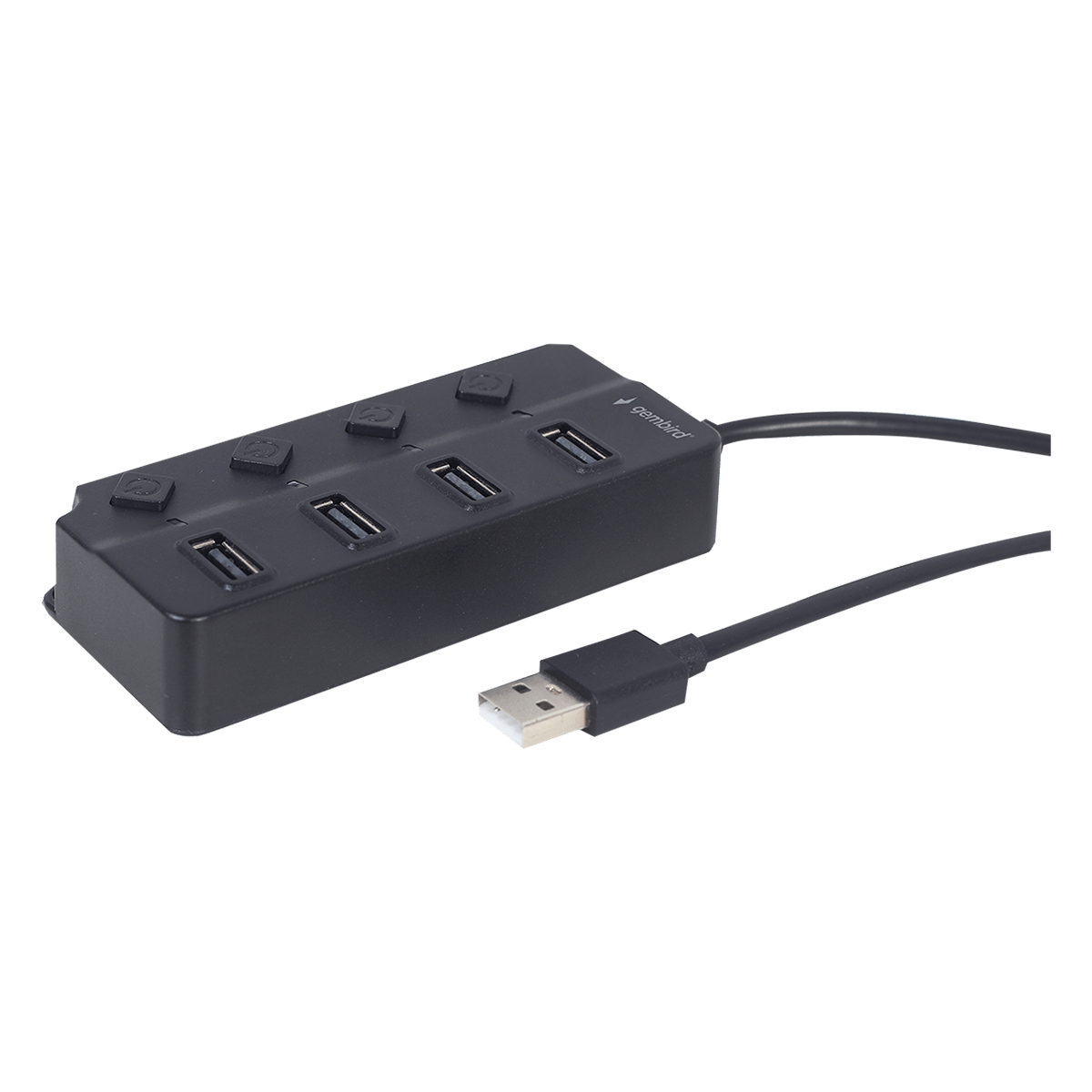 Hub USB 2.0 GEMBIRD με 4 Θύρες με Διακόπτες Μαύρο