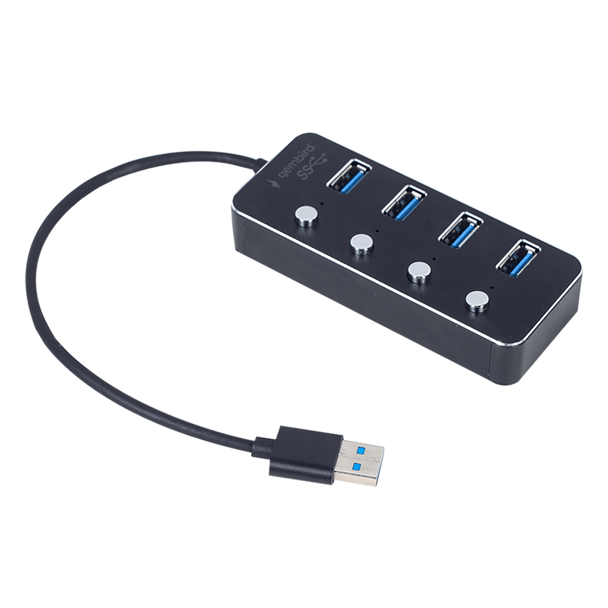Hub USB 3.1 GEMBIRD με 4 Θύρες με Διακόπτες Μαύρο - 3