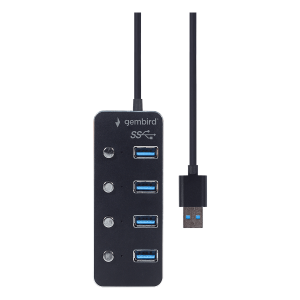 Hub USB 3.1 GEMBIRD με 4 Θύρες με Διακόπτες
