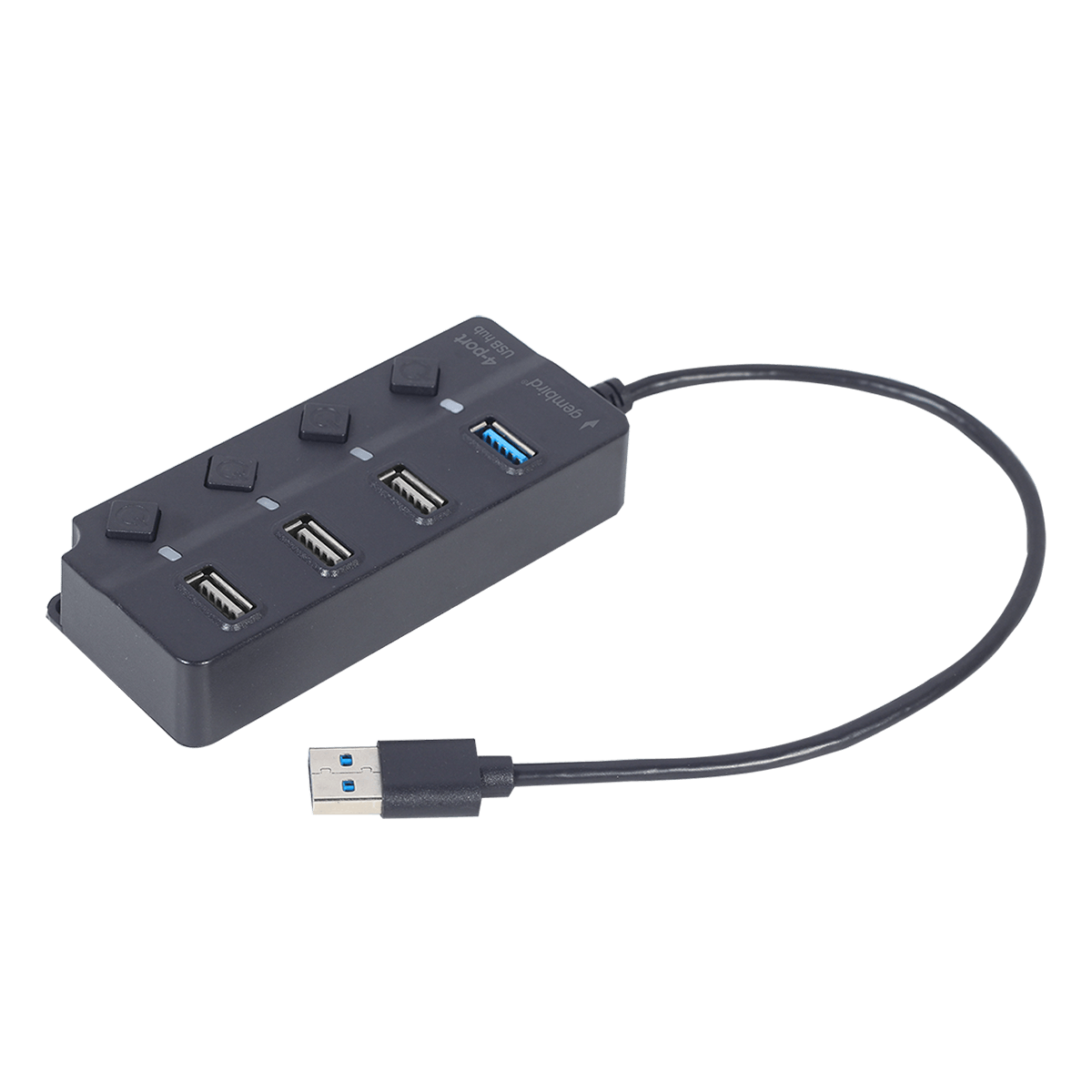 Hub USB 3.1/ USB 2.0 GEMBIRD με 4 Θύρες με Διακόπτες Μαύρο