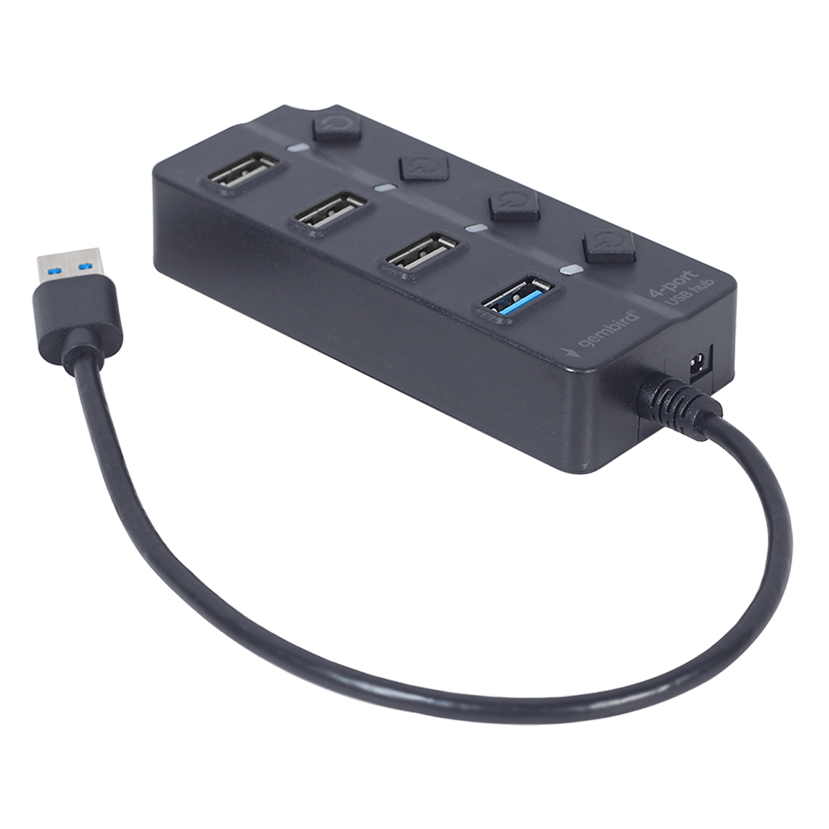 Hub USB 3.1/ USB 2.0 GEMBIRD με 4 Θύρες με Διακόπτες Μαύρο - 2