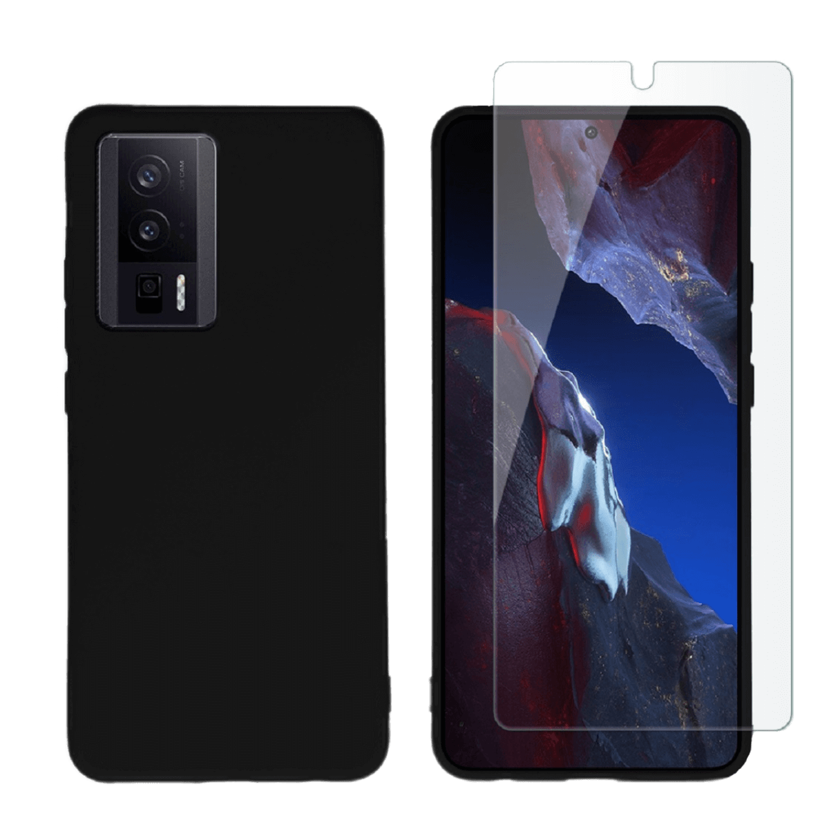 Θήκη Matte + Γυαλί Προστασίας Οθόνης COSY για POCO F5 Pro 5G Μαύρη