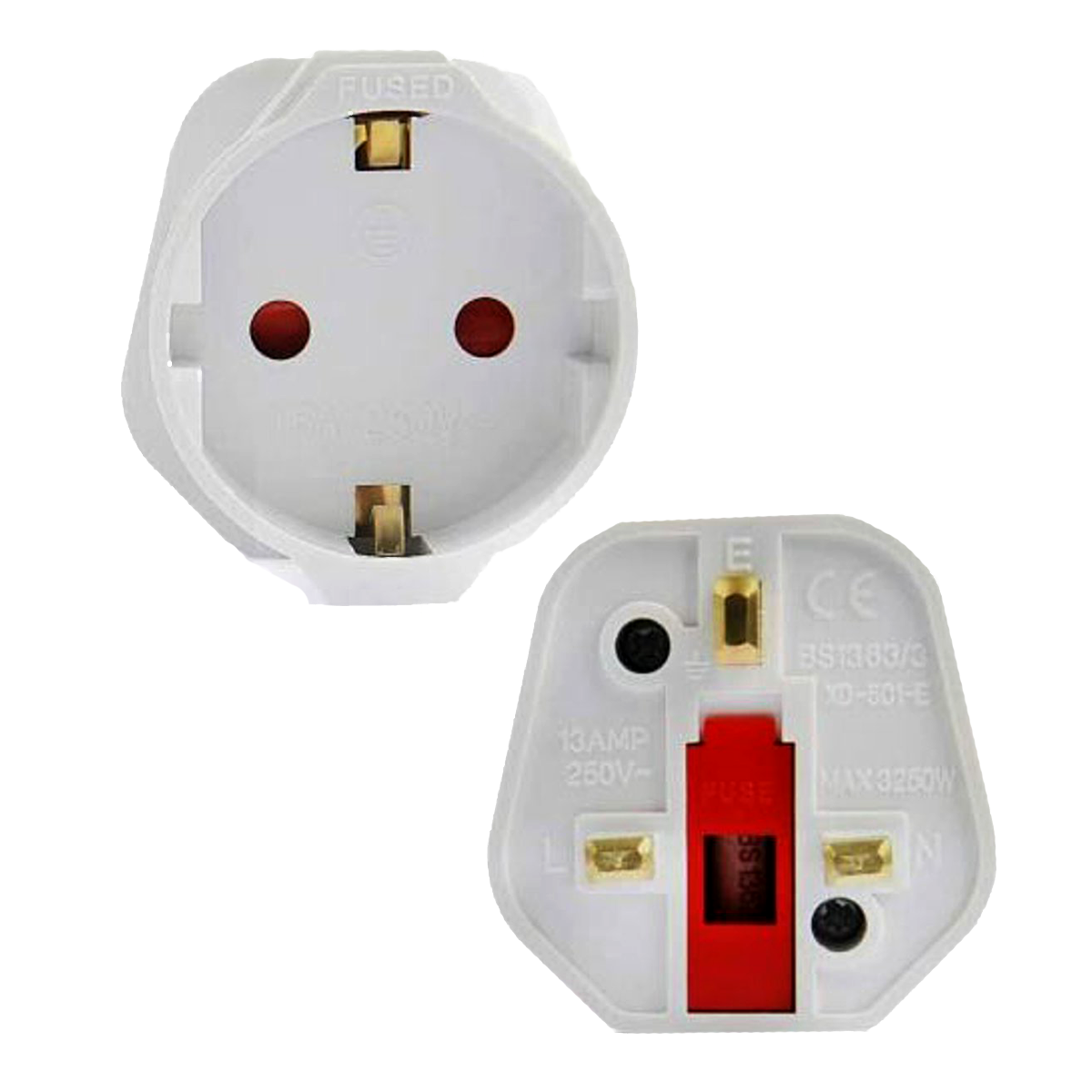 Universal Αντάπτορας Ταξιδίου LAMTECH UK 13A σε EU Schuko - 2