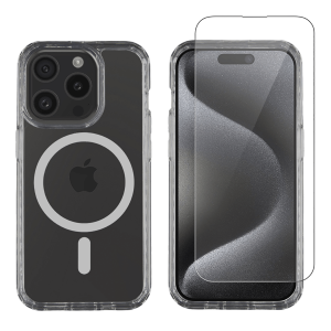 Διάφανη Θήκη COSY Acrylic MagSafe + Γυαλί Προστασίας Οθόνης για iPhone 15 Pro