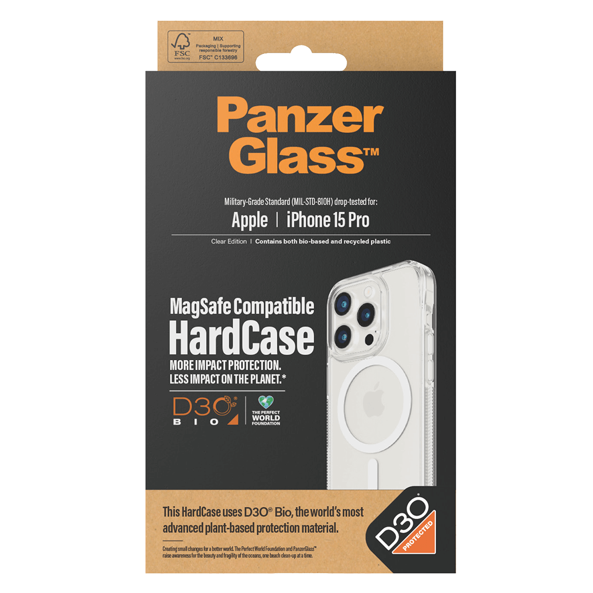 Διάφανη Θήκη PANZERGLASS Hard Case MagSafe για iPhone 15 Pro - 4
