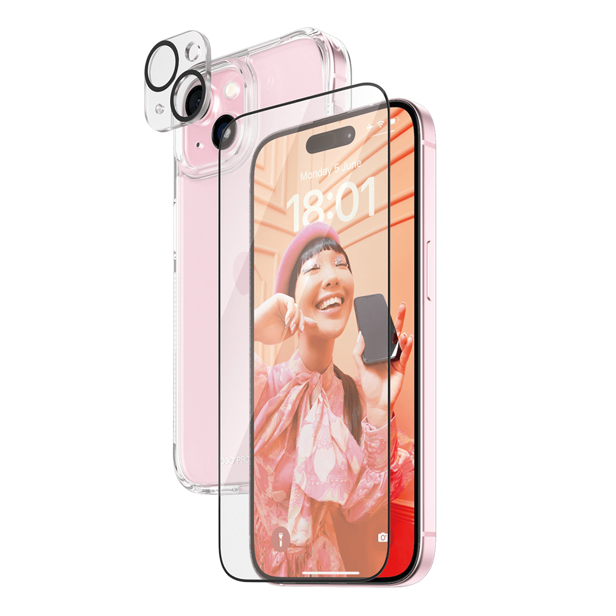 Γυαλί Προστασίας Κάμερας + Διάφανη Θήκη Hard Case + Γυαλί Προστα σίας Οθόνης με Πλαίσιο για iPhone 15 PANZERGLASS - 2