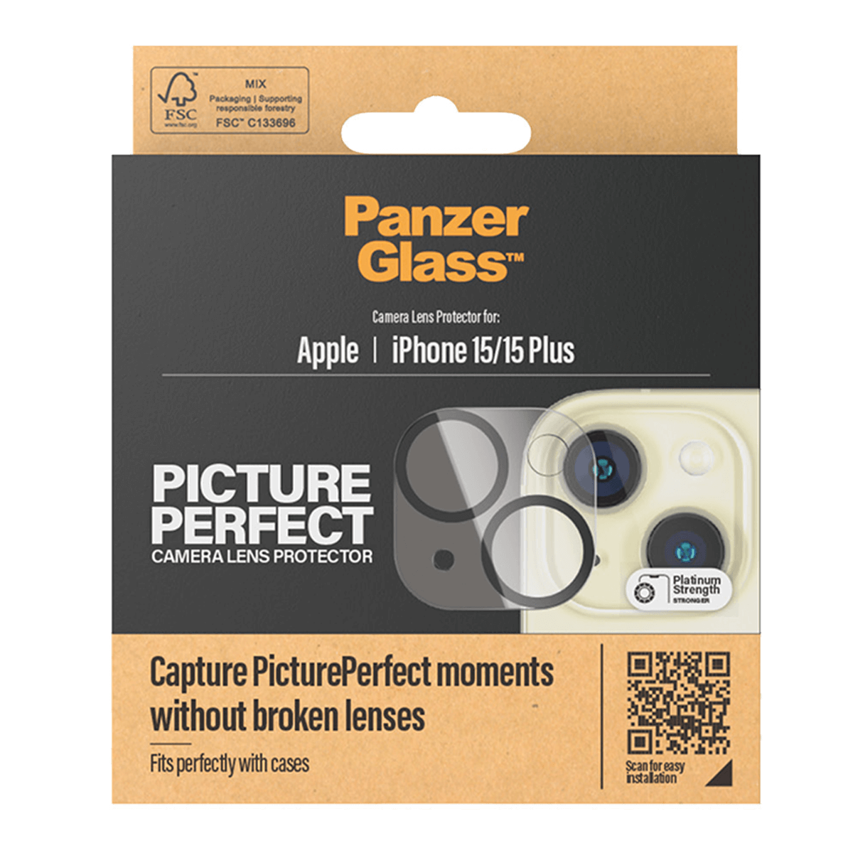 Γυαλί Προστασίας Κάμερας PANZERGLASS Picture Perfect για iPhone 15/ 15 Plus - 3