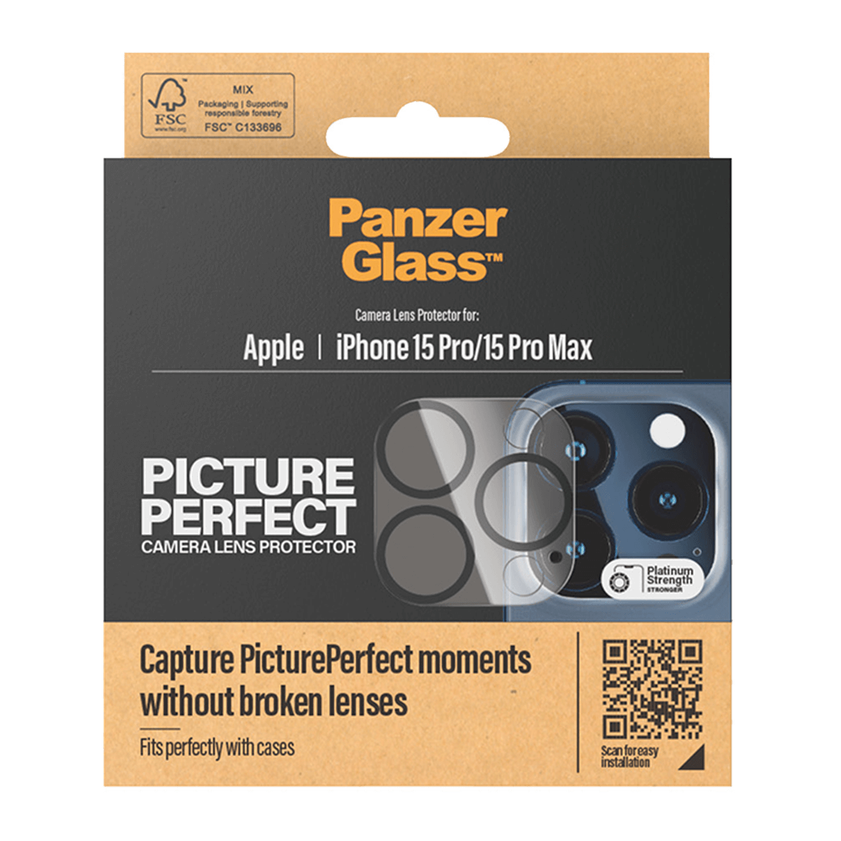 Γυαλί Προστασίας Κάμερας PANZERGLASS Picture Perfect για iPhone 15 Pro/ 15 Pro Max - 3