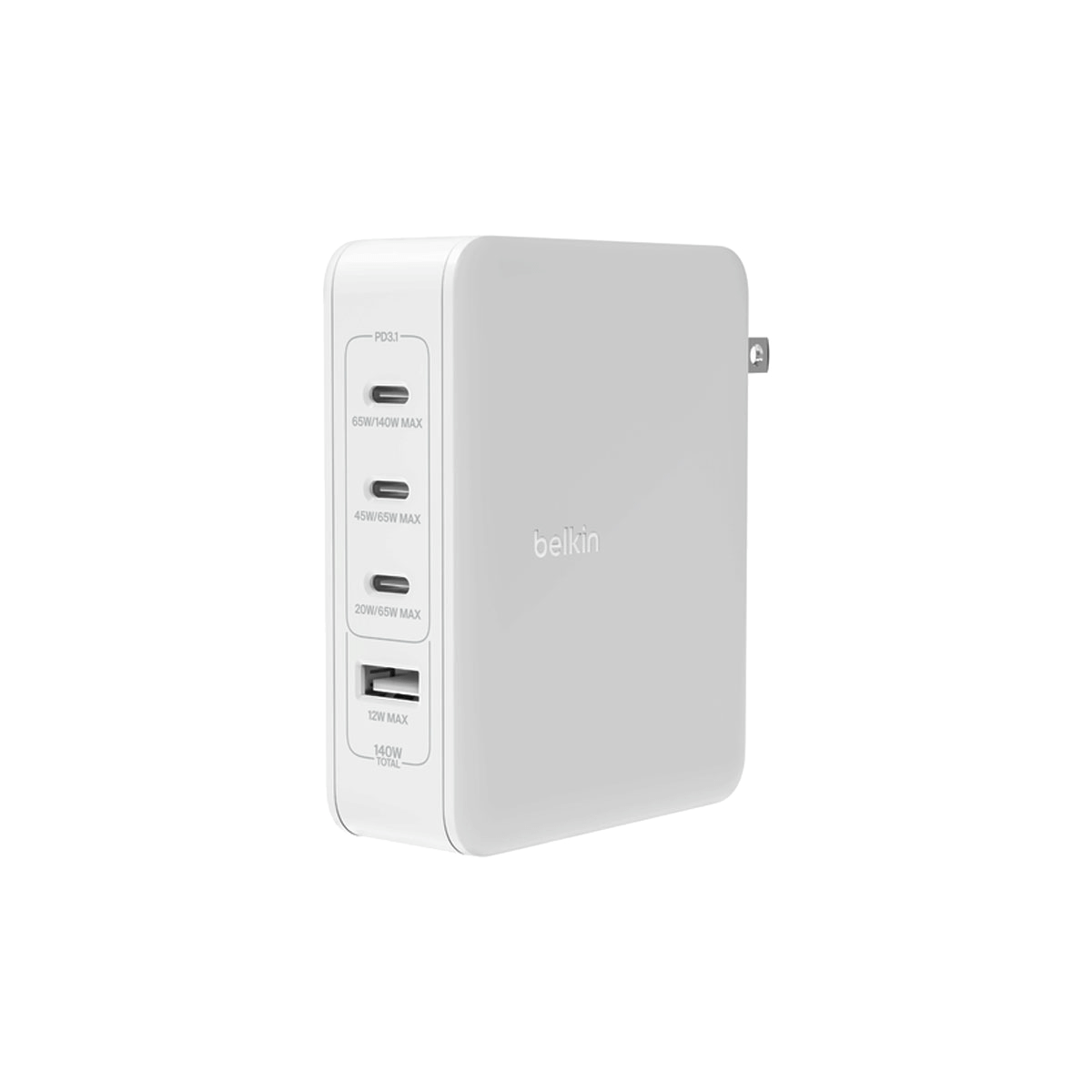Φορτιστής Ταξιδίου BELKIN 4-Port GaN 140W Λευκό