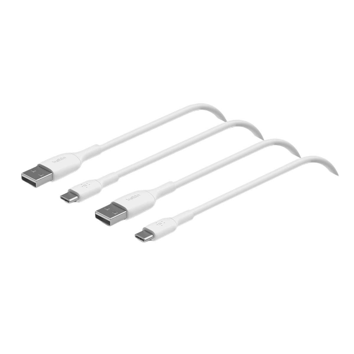 Καλώδιο BELKIN Boost Charge Braided USB Type-Α σε USB Type-C 1 Μέτρο (2 Τεμάχια) Λευκό