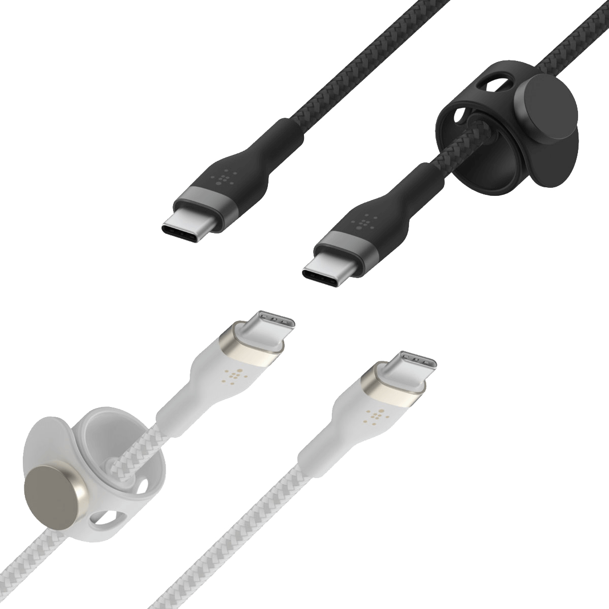 Καλώδιο BELKIN Boost Charge Pro Flex Braided USB Type-C σε USB Type-C 1 Μέτρο (2 Τεμάχια) Λευκό/ Μαύρο - 3