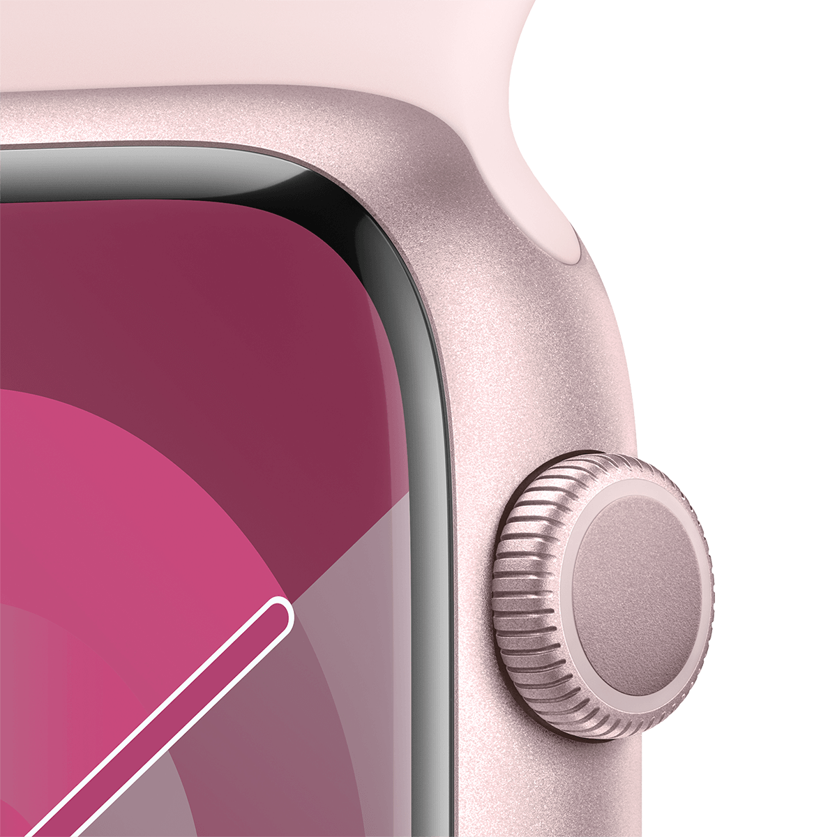APPLE Watch Series 9 GPS 45mm Pink Aluminium Case με Light Pink Sport Band Medium/ Large Smartwatch - 3