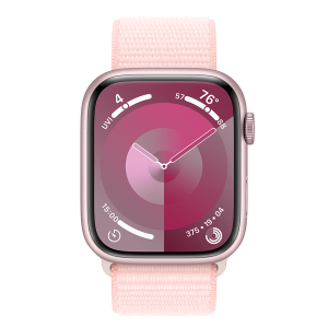 APPLE Watch Series 9 GPS 41mm Pink Aluminium Case με Light Pink Sport Loop Smartwatch