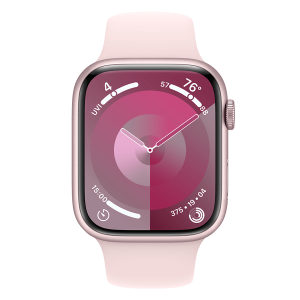 APPLE Watch Series 9 GPS 41mm Pink Aluminium Case με Light Pink Sport Band Small/ Medium Smartwatch