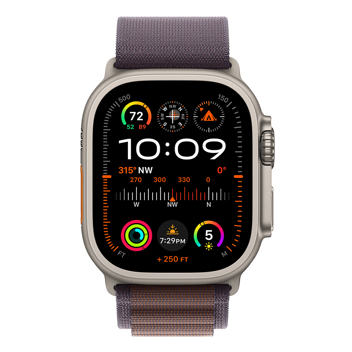 APPLE Watch Ultra 2 GPS + Cellular 49mm Titanium Case με Indigo Alpine Loop Medium Smartwatch
