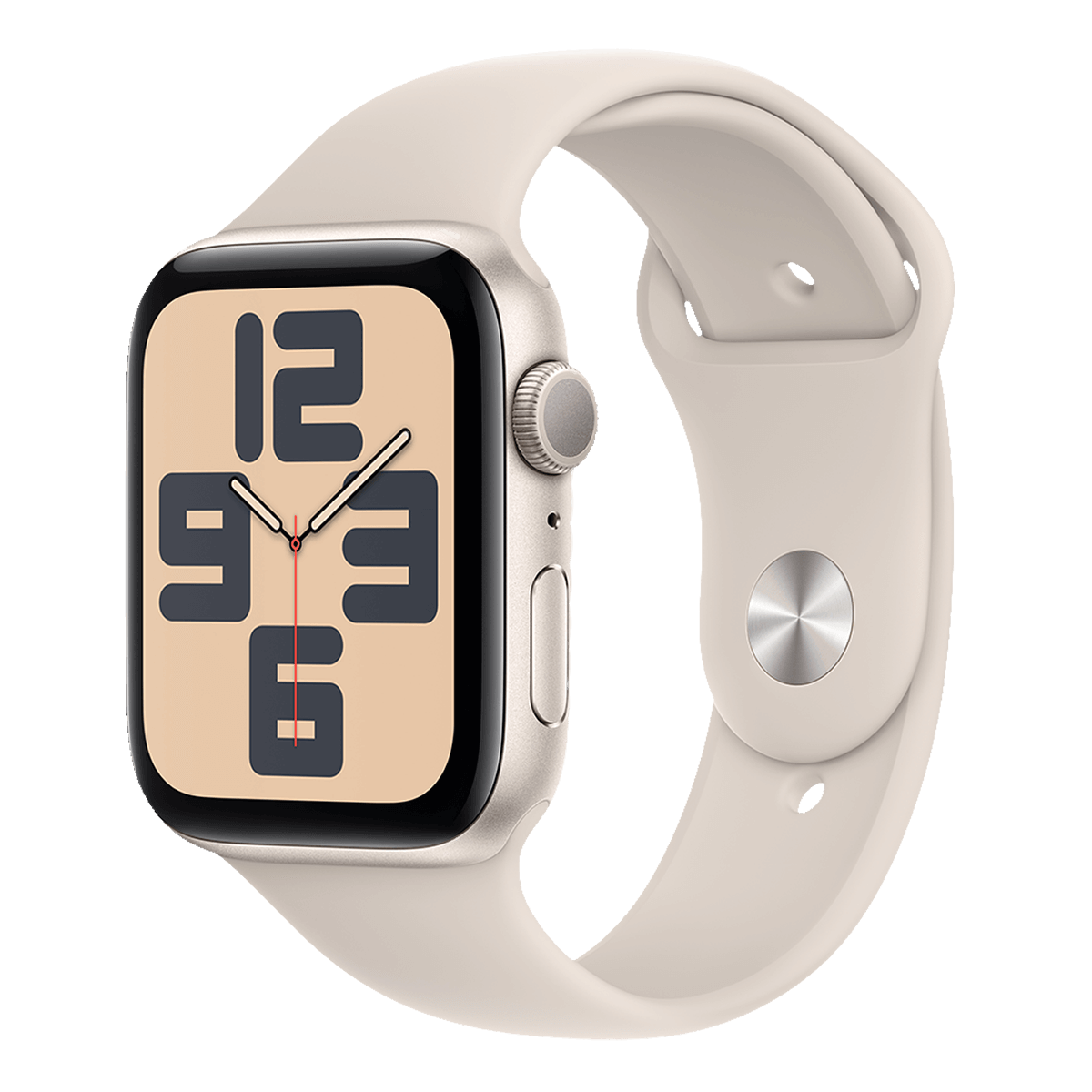 APPLE Watch SE GPS 44mm Starlight Aluminium Case με Starlight Sport Band Medium/ Large Smartwatch