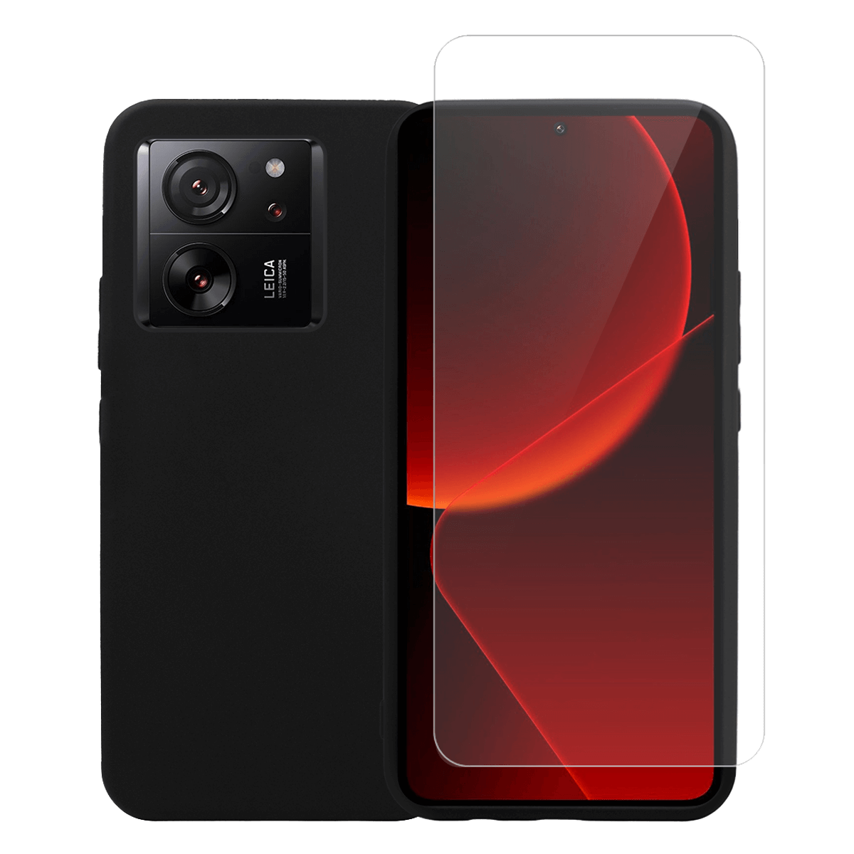 Θήκη Matte + Γυαλί Προστασίας Οθόνης COSY για XIAOMI 13T Μαύρη