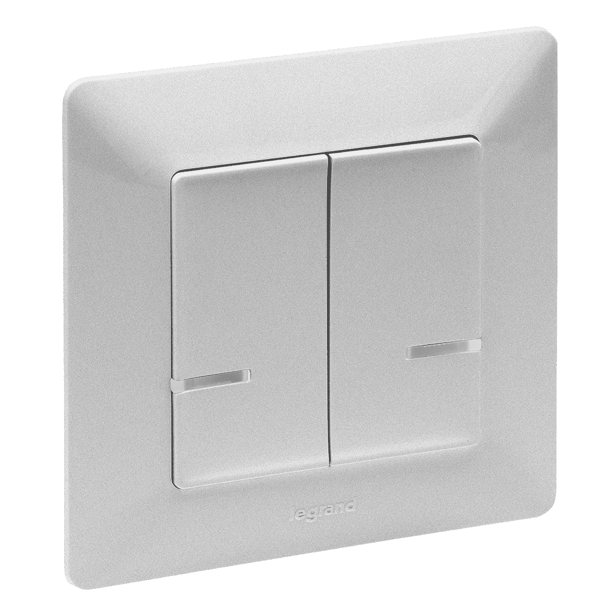 LEGRAND Valena Life Συνδεδεμένος Διπλός Διακόπτης με Ουδέτερο Aluminium - 2