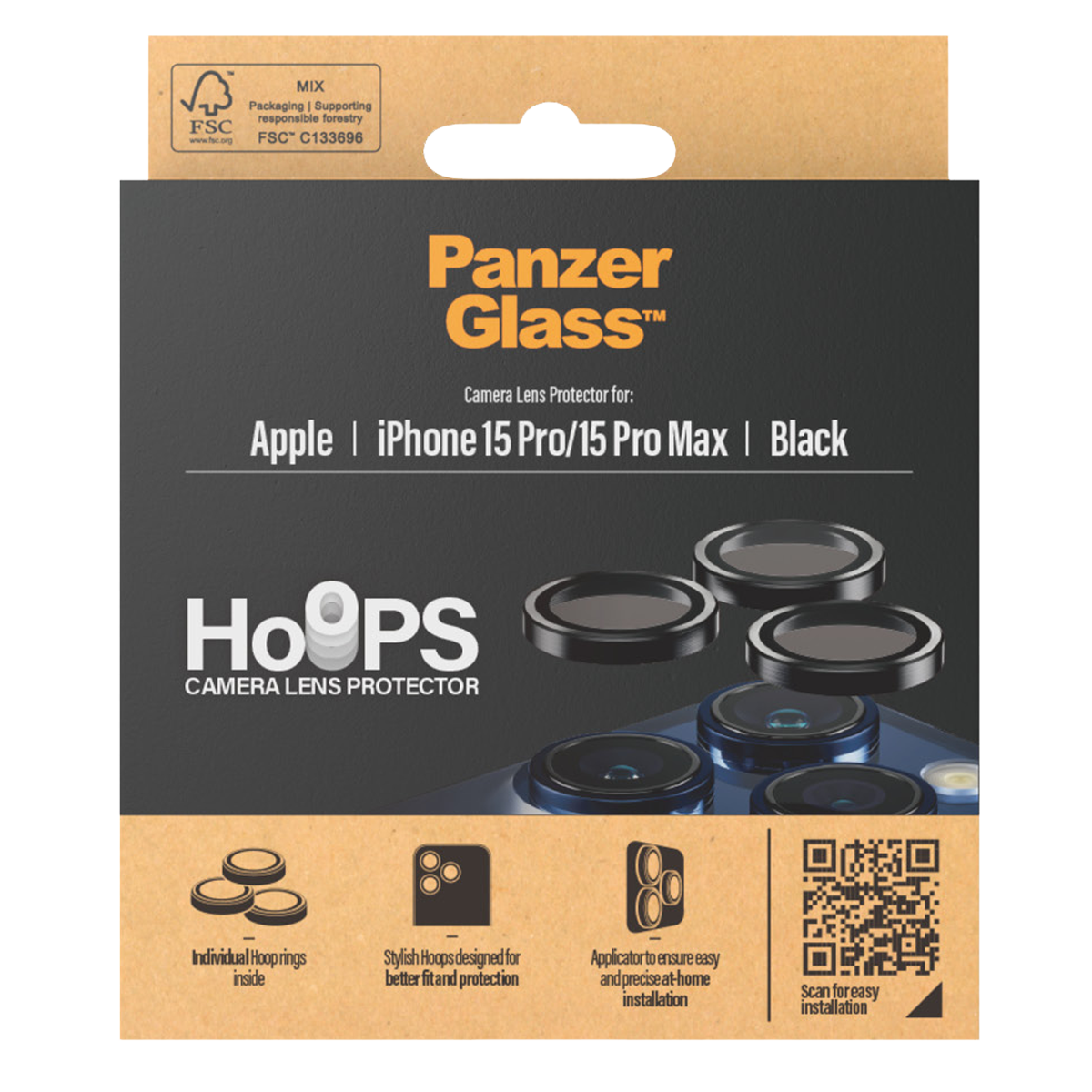 Φακοί Προστασίας Κάμερας με Πλαίσιο PANZERGLASS Hoops για iPhone 15 Pro/ 15 Pro Max - 4