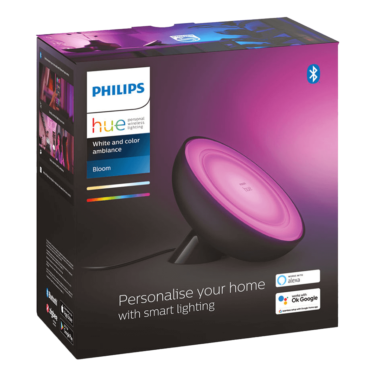PHILIPS Hue White & Color Ambiance Bloom Επιτραπέζιο Φωτιστικό 6W Μαύρο - 4
