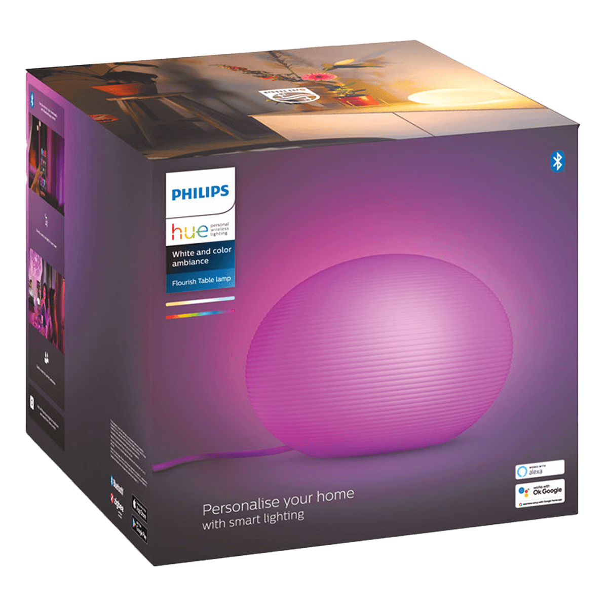 PHILIPS Hue White & Color Ambiance Flourish Επιτραπέζιο Φωτιστικό Λευκό - 3