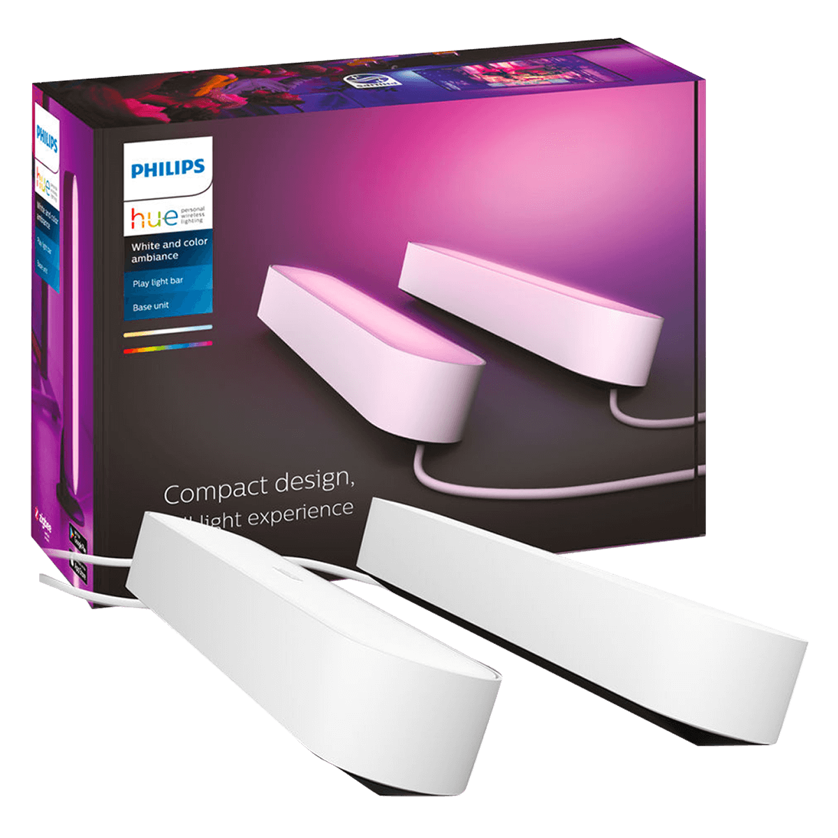 PHILIPS Hue White & Color Ambiance Μπάρα Φωτισμού Play (2 Τεμάχια) Λευκό