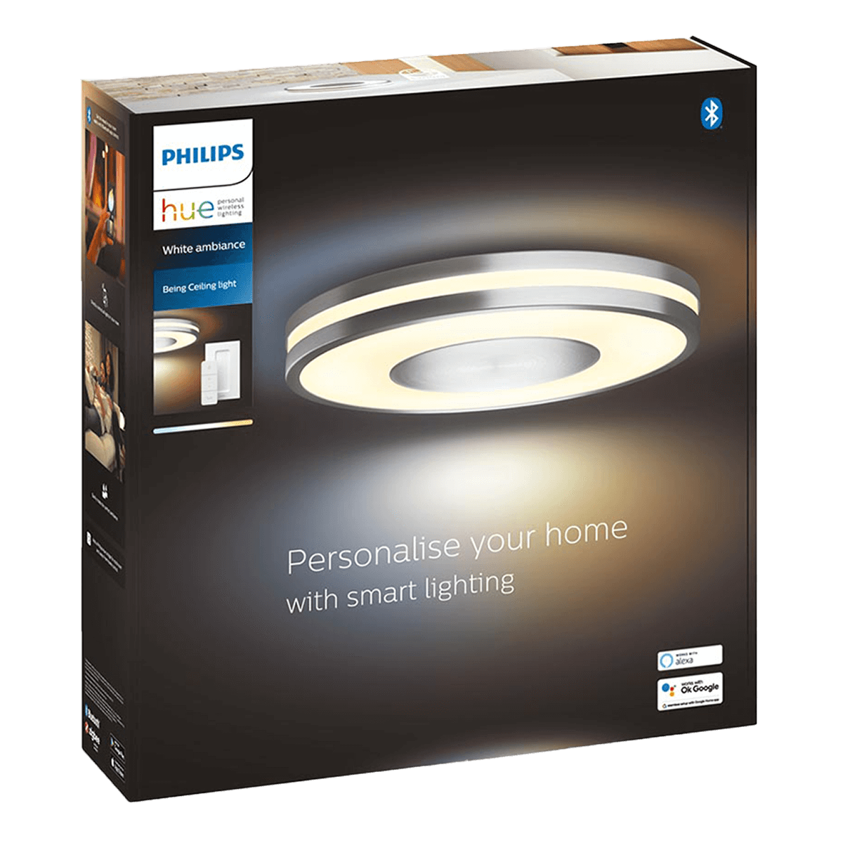 PHILIPS Hue White Ambiance Έξυπνο Φωτιστικό Οροφής Being Αluminium+ Philips Hue Bridge + Διακόπτης Dimmer - 2