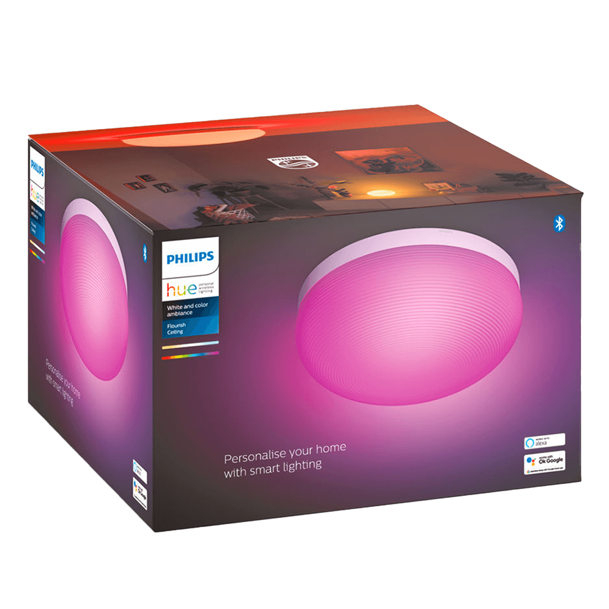 PHILIPS Hue White & Color Ambiance Flourish Φωτιστικό Οροφής Λευκό - 3