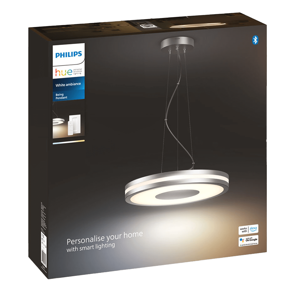 PHILIPS Hue White Ambiance Being Pendant Aluminium Κρεμαστό Φως + Philips Hue Bridge + Διακόπτης Dimmer - 3