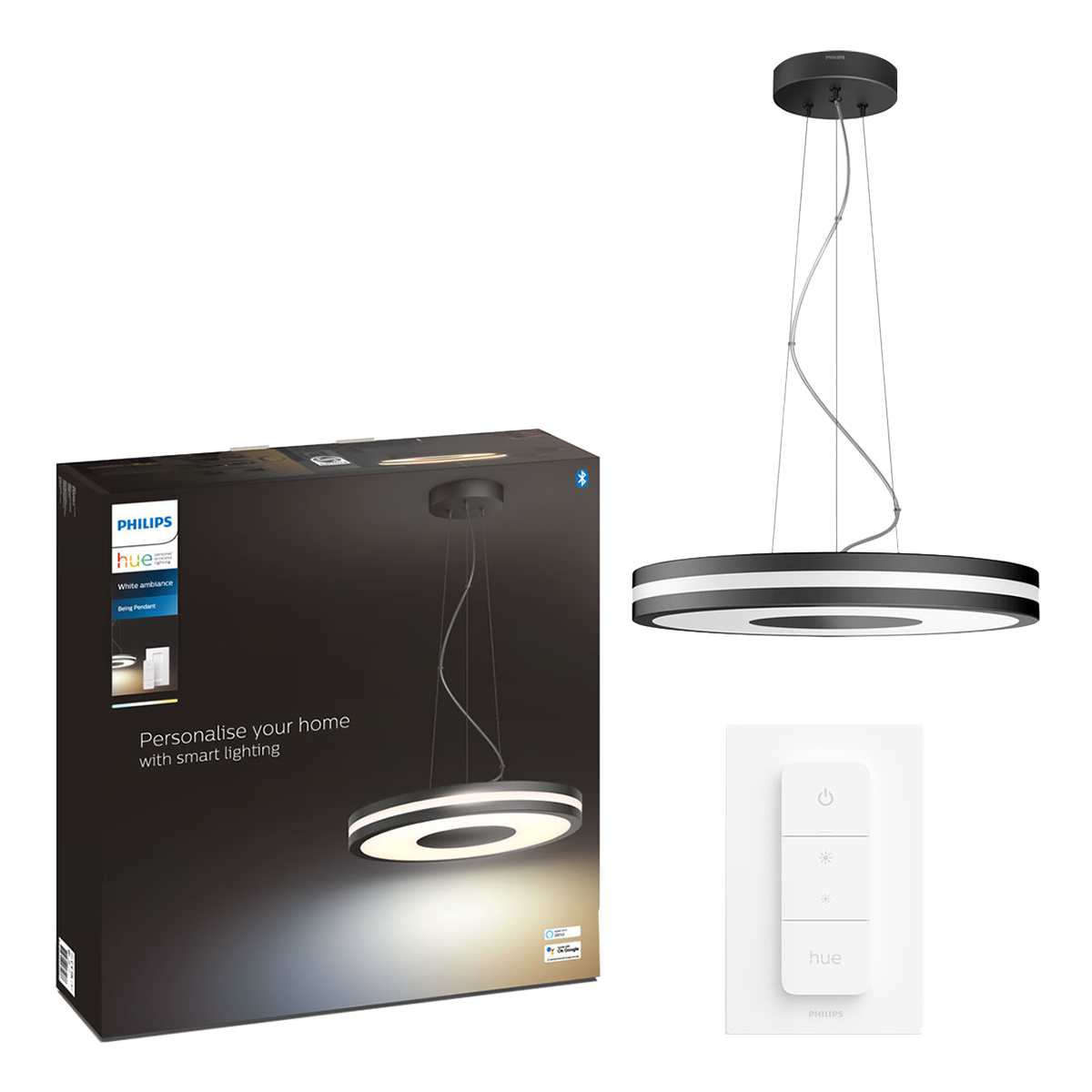 PHILIPS Hue White Ambiance Κρεμαστό Φως Pendant + Philips Hue Bridge + Διακόπτης Dimmer