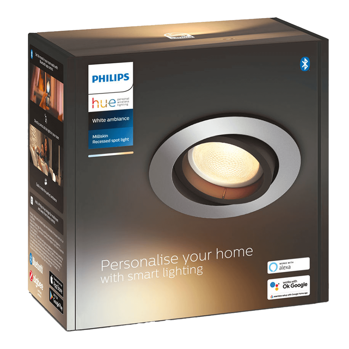 PHILIPS Hue White Ambiance Milliskin Recessed Έξυπνο Σποτ 5W Ασημί - 3