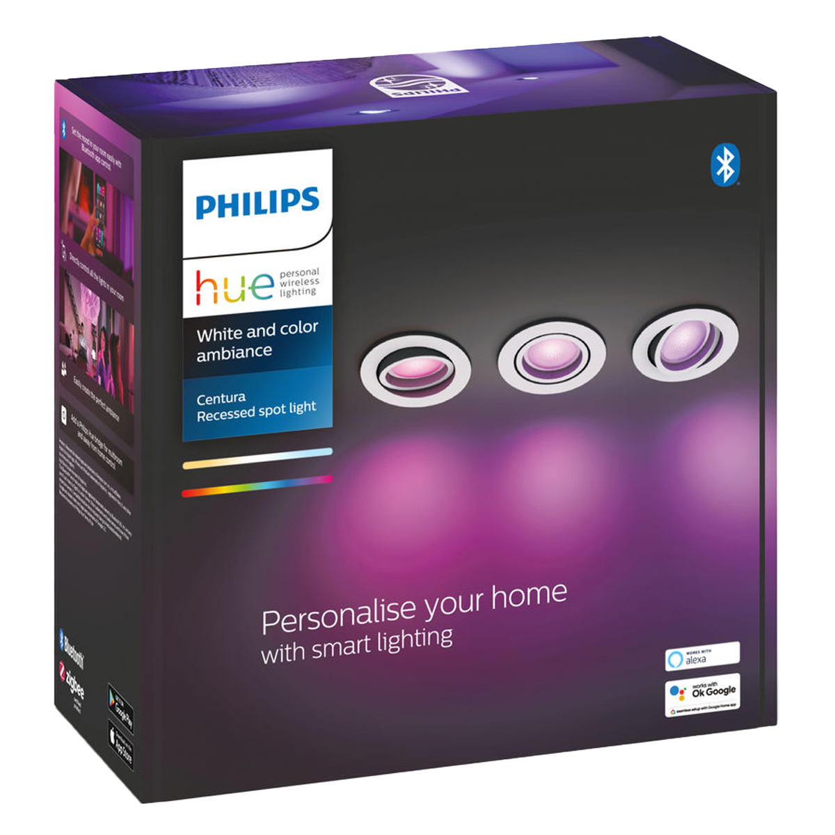 PHILIPS  Hue White and Color Ambiance Centura Έξυπνο Σποτ 5.7W (3 Τεμάχια) Λευκό - 2