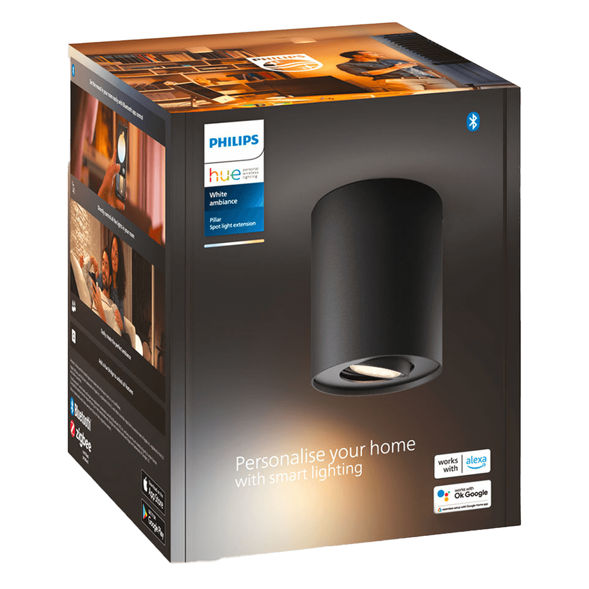 PHILIPS Hue White Ambiance Pillar Μονό Σποτ 5W Μαύρο - 2