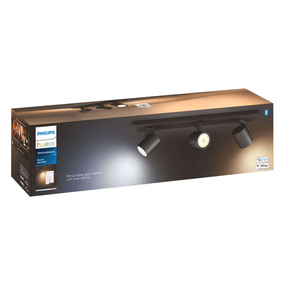 PHILIPS Hue White Ambiance Runner Τριπλό Σποτ + Διακόπτης Dimmer Μαύρο - 3