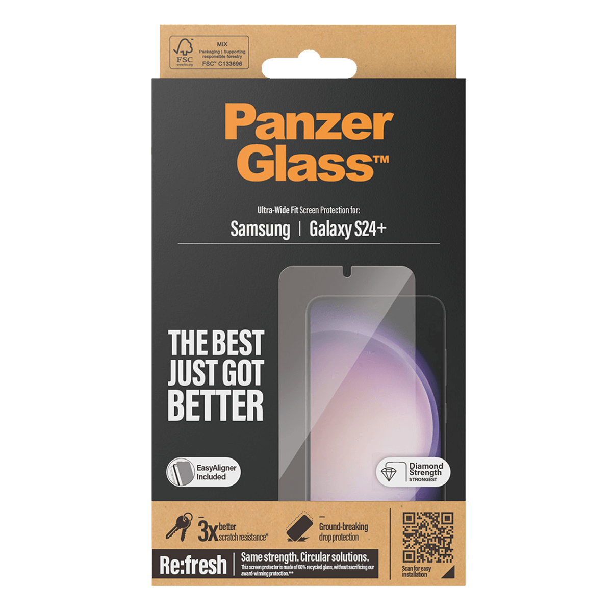 Γυαλί Προστασίας Οθόνης PANZERGLASS Ultra - Wide Fit για SAMSUNG Galaxy S24+ - 3