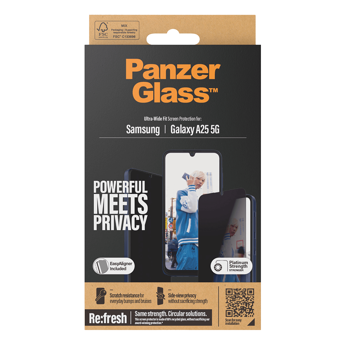 Γυαλί Προστασίας Οθόνης PANZERGLASS Ultra - Wide Fit Privacy για SAMSUNG Galaxy A25 5G - 4