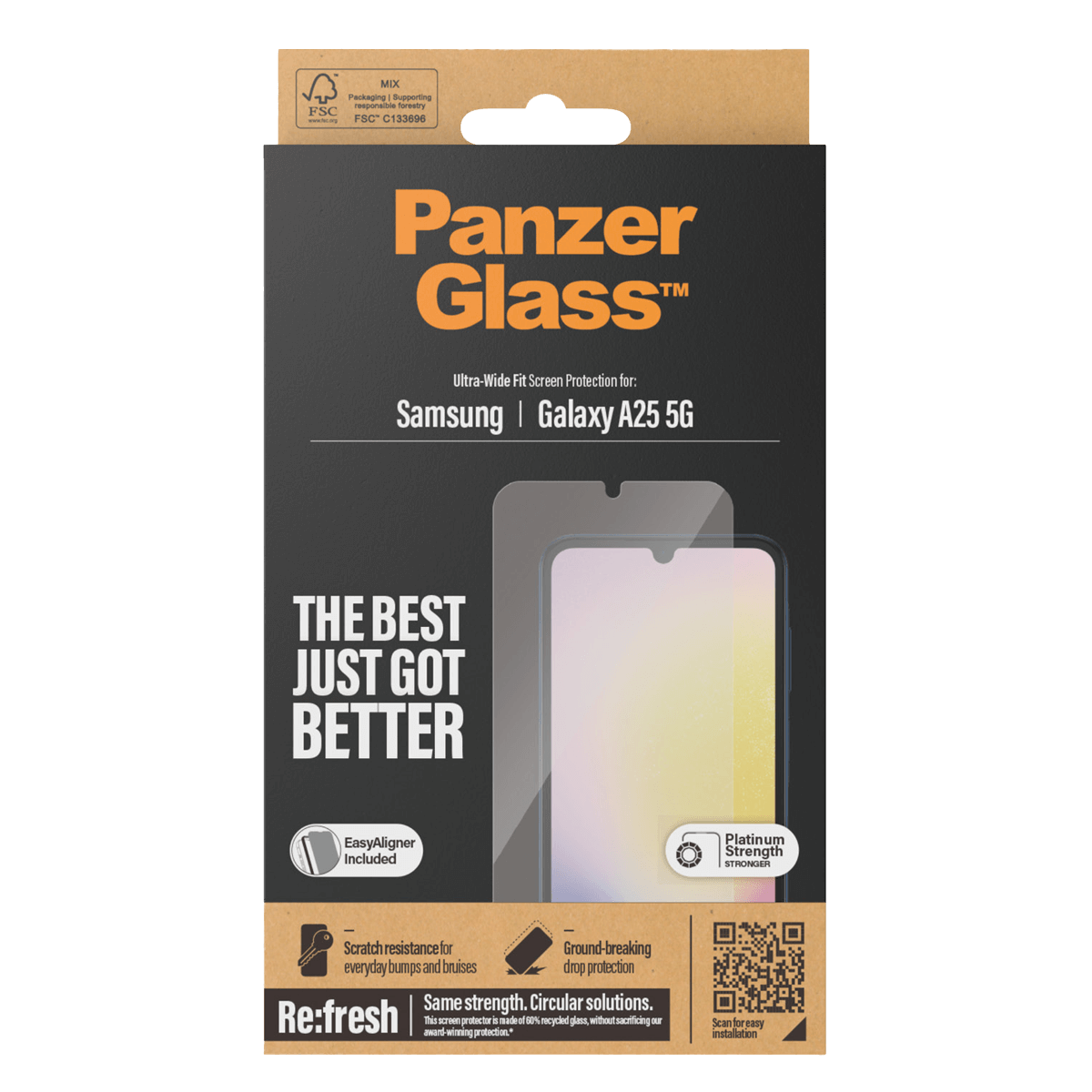 Γυαλί Προστασίας Οθόνης PANZERGLASS Ultra - Wide Fit για SAMSUNG Galaxy A25 4G/ 5G - 3