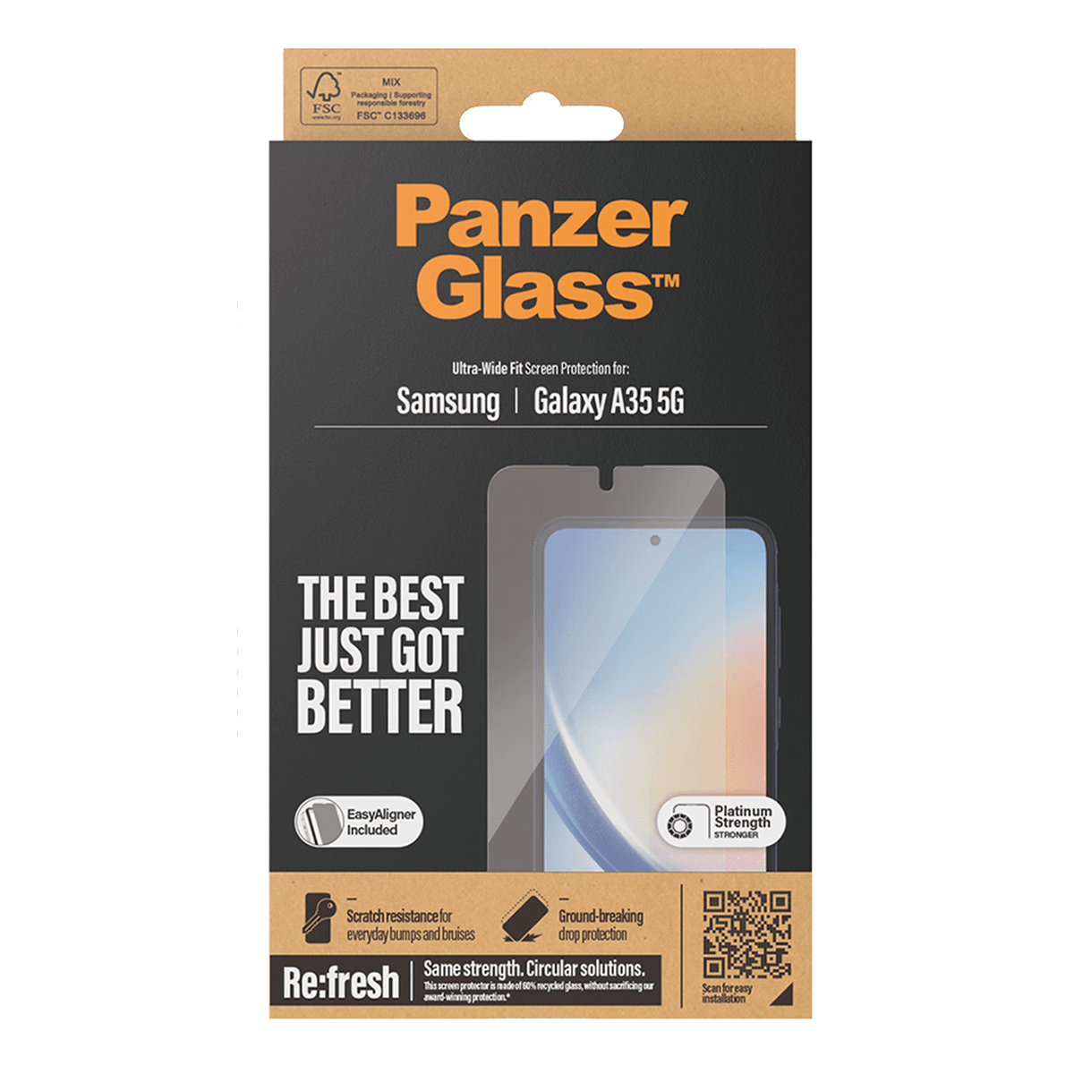 Γυαλί Προστασίας Οθόνης PANZERGLASS Ultra - Wide Fit για SAMSUNG Galaxy Α35 5G - 3