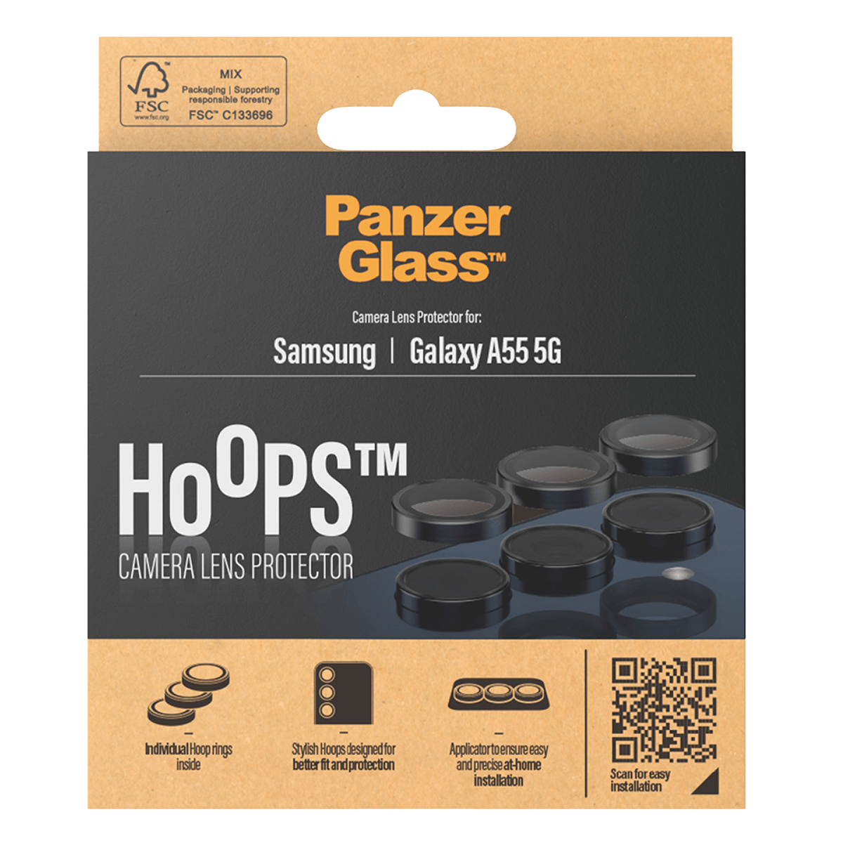 Φακοί Προστασίας Κάμερας με Πλαίσιο PANZERGLASS Hoops για SAMSUNG Galaxy A55 5G - 2