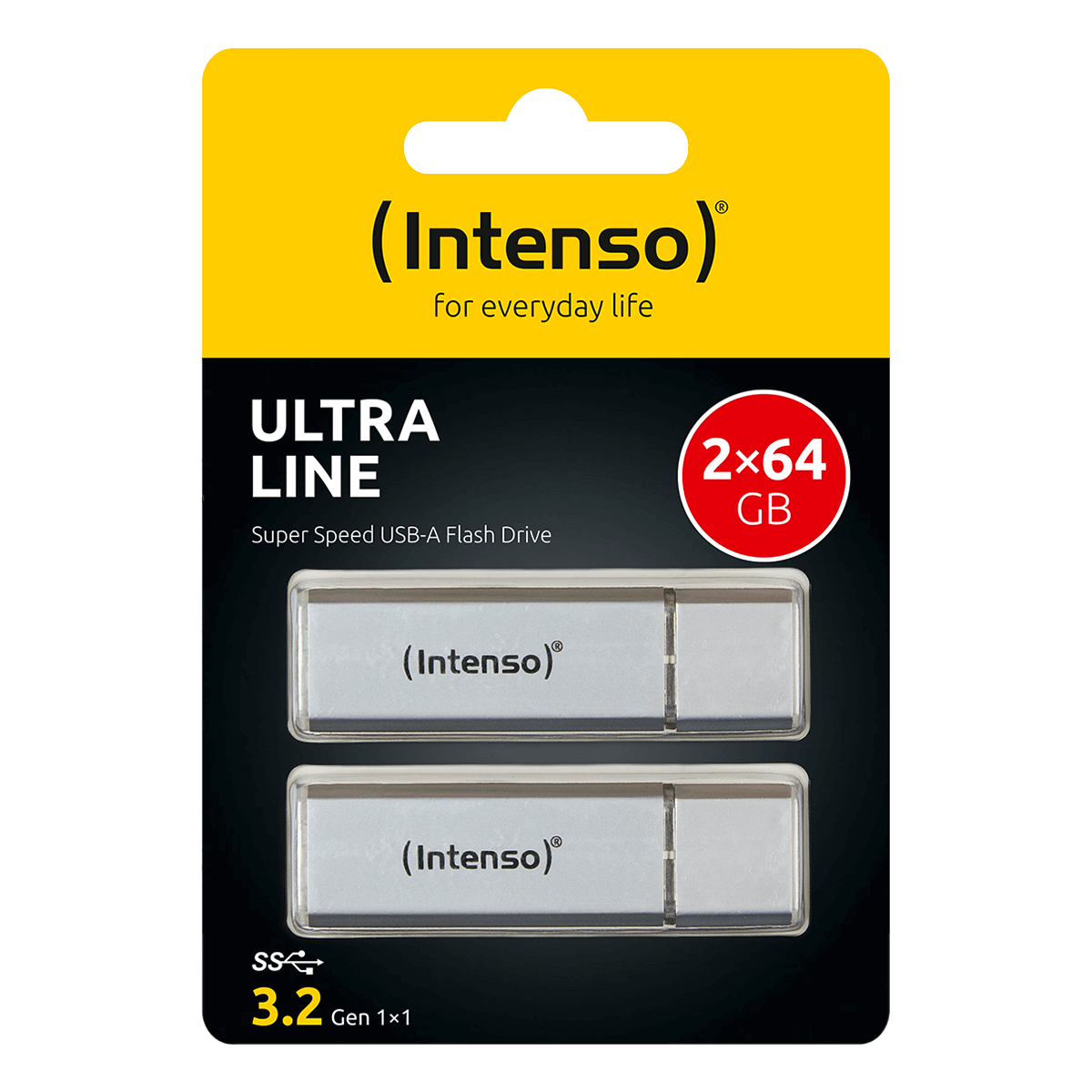 INTENSO Μνήμη USB 3.0 Ultra Line 64GB (2 Τεμάχια) Ασημί - 3