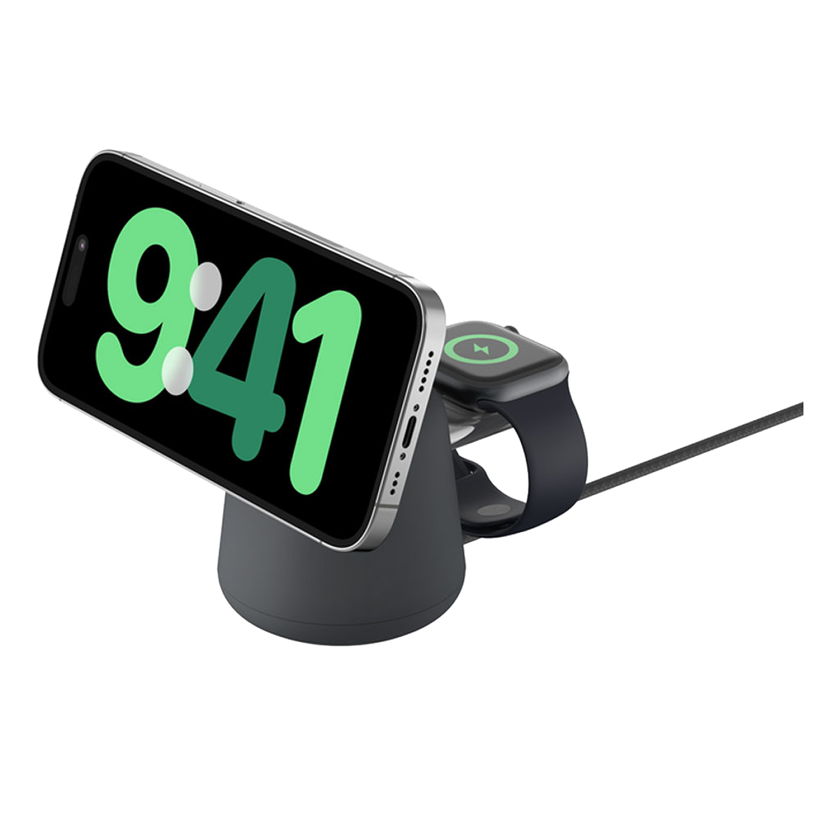 Ασύρματος Φορτιστής BELKIN BoostCharge Pro 2 σε 1 με MagSafe 15W Ανθρακί