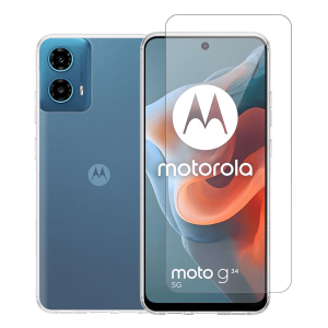 Διάφανη Θήκη + Γυαλί Προστασίας Οθόνης COSY για MOTOROLA moto g34