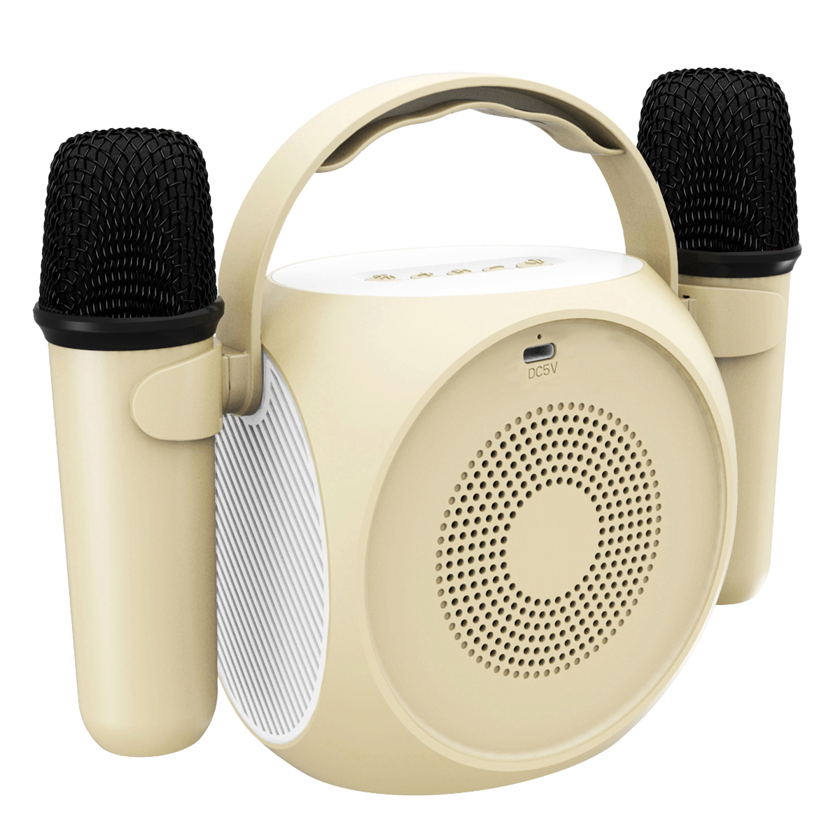 Bluetooth Ηχείο CELLY Μπεζ & 2 Ασύρματα Μικρόφωνα - 4
